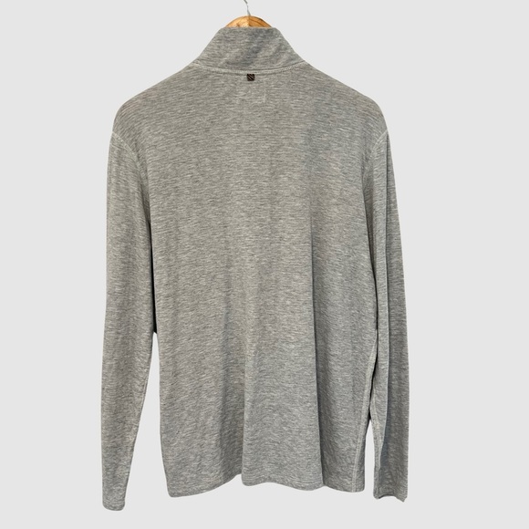 Billy Reid Gray 1/4 Zipper Long Sleeve Pullover Sweater L ($198) - Picture 2 of 4